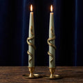 Snake Taper Candle, Sculptural Dinner Candles, Luxury Tab soy wax candle — unlit display
