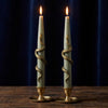 Snake Taper Candle, Sculptural Dinner Candles, Luxury Tab soy wax candle — unlit display