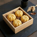 Pumpkin Soy Wax Candle Gift Set in Wooden Box — Fall Autumn Decor, Thanksgiving & Housewarming Gift
