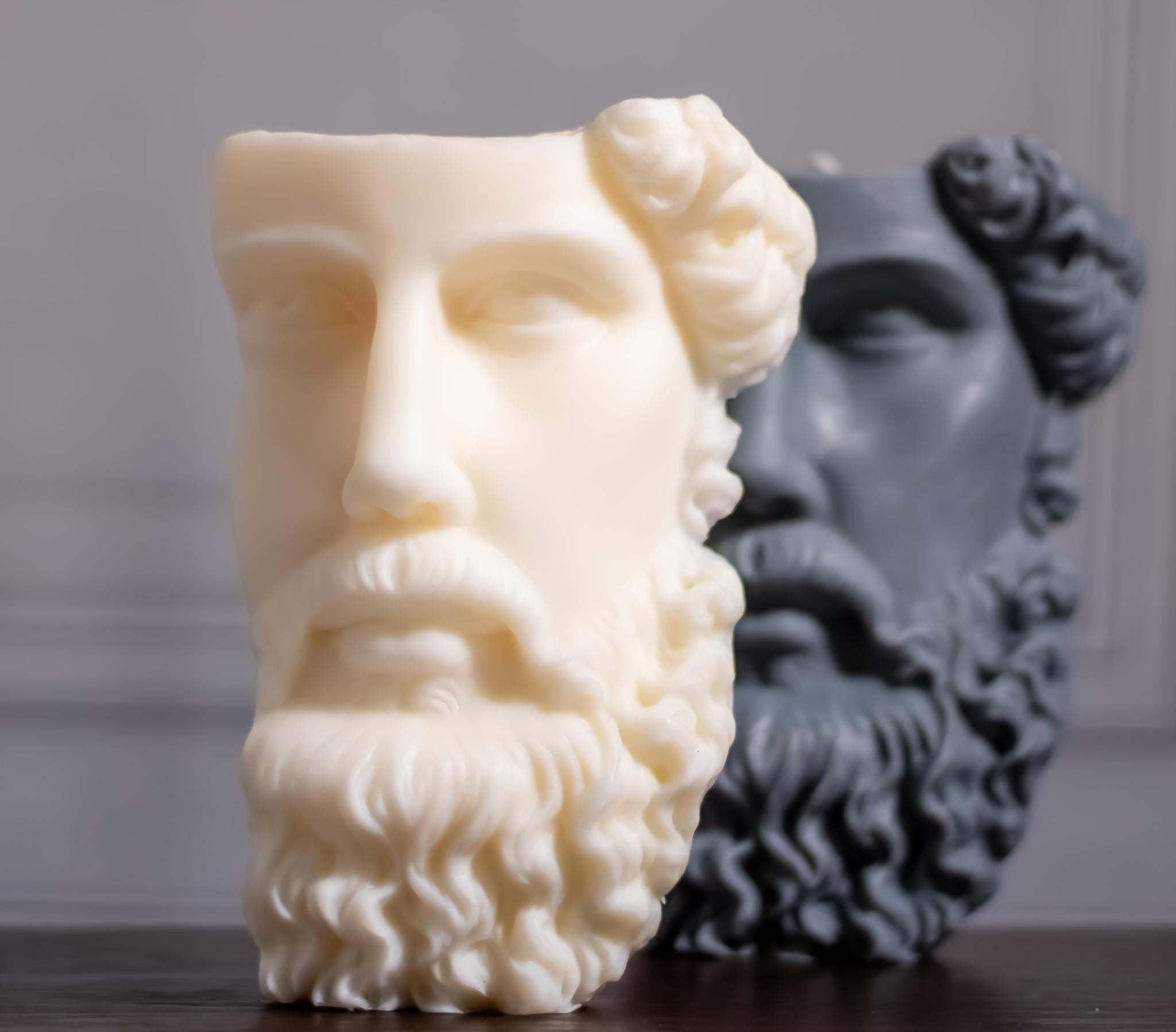 Half Head Zeus Sculptural Candle - Greek Inspired Decoration