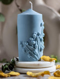 Flower Pillar Candle – Handmade Botanical Soy Wax