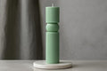 Oversized Ribbed Pillar Two Sculptural Candle Set