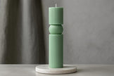 Oversized Ribbed Pillar Two Sculptural Candle Set