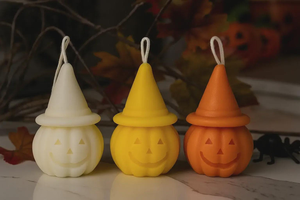 Halloween Pumpkin Hat Soy Candle - Hand-Poured Home Decor