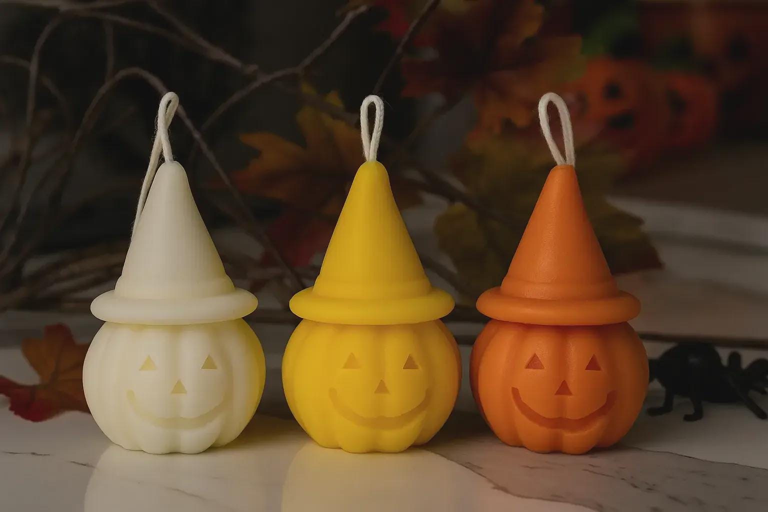 Halloween Pumpkin Hat Soy Candle - Hand-Poured Home Decor