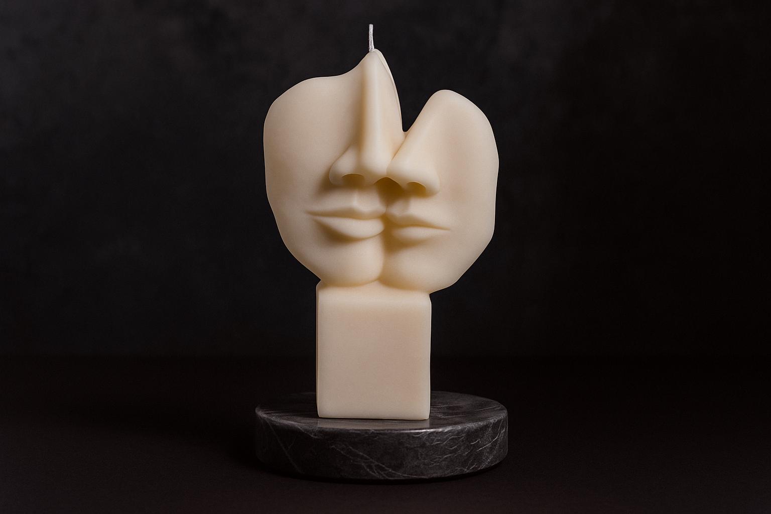 Abstract Face Candle