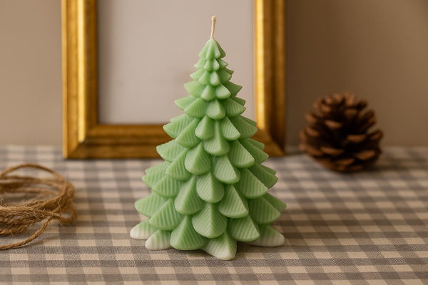 Handmade Soy Wax Large Christmas Tree Candle - Holiday Decor 5.5 inch