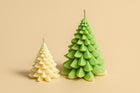 Christmas Tree Candles set – large and small soy wax pine candle duo – detail 7