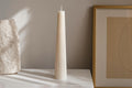 Minimalist Ribbed Pillar Candle – Handmade Soy Wax Sculptural Decor