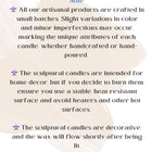 Christmas Tree Candles set – large and small soy wax pine candle duo – detail 9