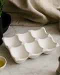 Ceramic Egg Holder Tray – Farmhouse Kitchen Decor Organizer