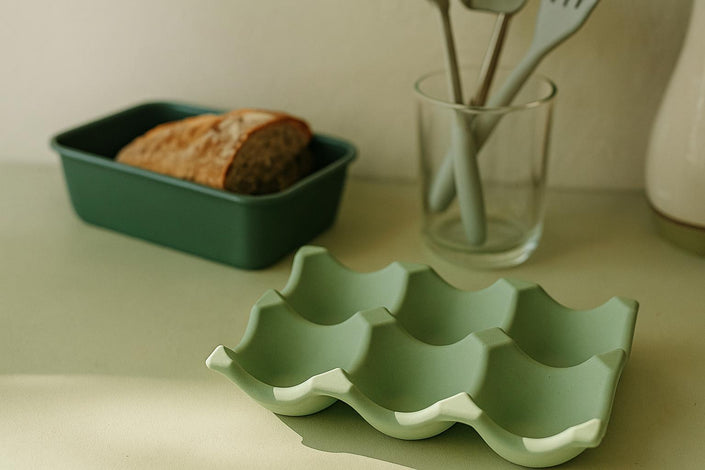 Egg Holder Handmade Stone-Look Ceramic Resin,  Farmhouse Kitchen Decor