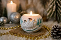Santa Sleigh Candle – top view – eco-resin, natural soy wax