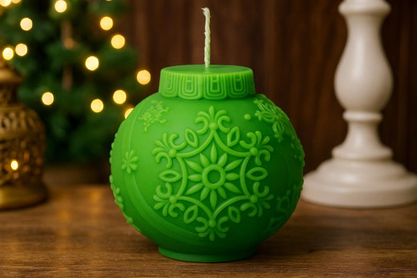 Snowflake Candle – handmade sculptural soy wax winter decor