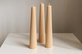 Minimalist Ribbed Pillar Candle – Handmade Soy Wax Sculptural Decor