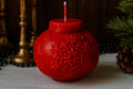 Snowflake Candle – handmade sculptural soy wax winter decor