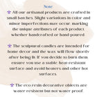 Reindeer Landscape Candle – pine and star relief sculptural soy wax decor – detail 9
