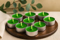 Christmas tealight candles - close-up of tealight cups