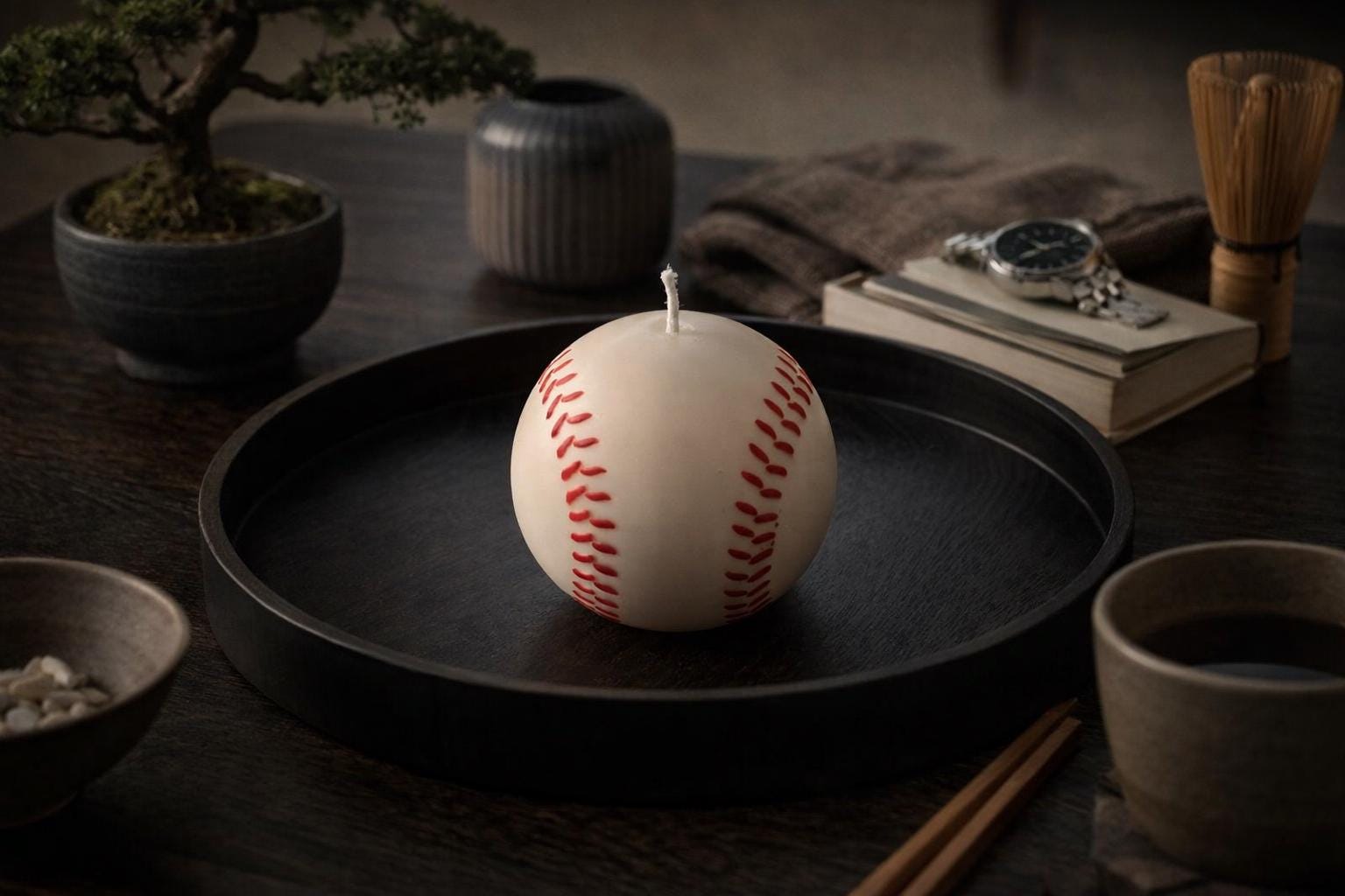 Handmade Baseball Soy Candle