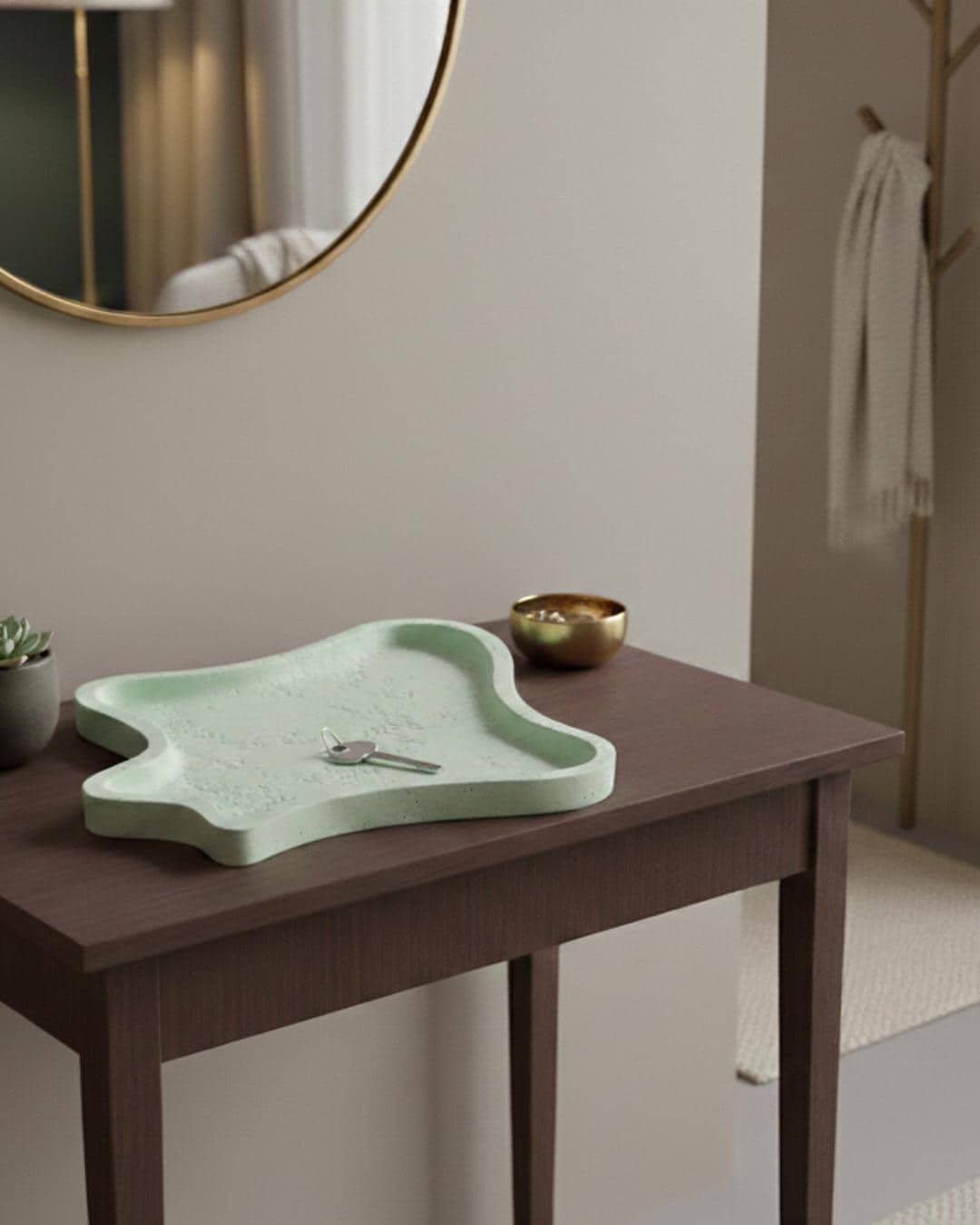 Wavy Resin Tray, Japandi Handmade Jewelry Display