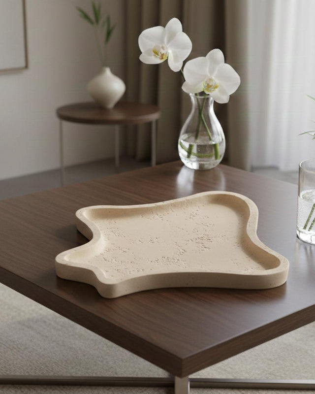 Wavy Resin Tray, Japandi Handmade Jewelry Display