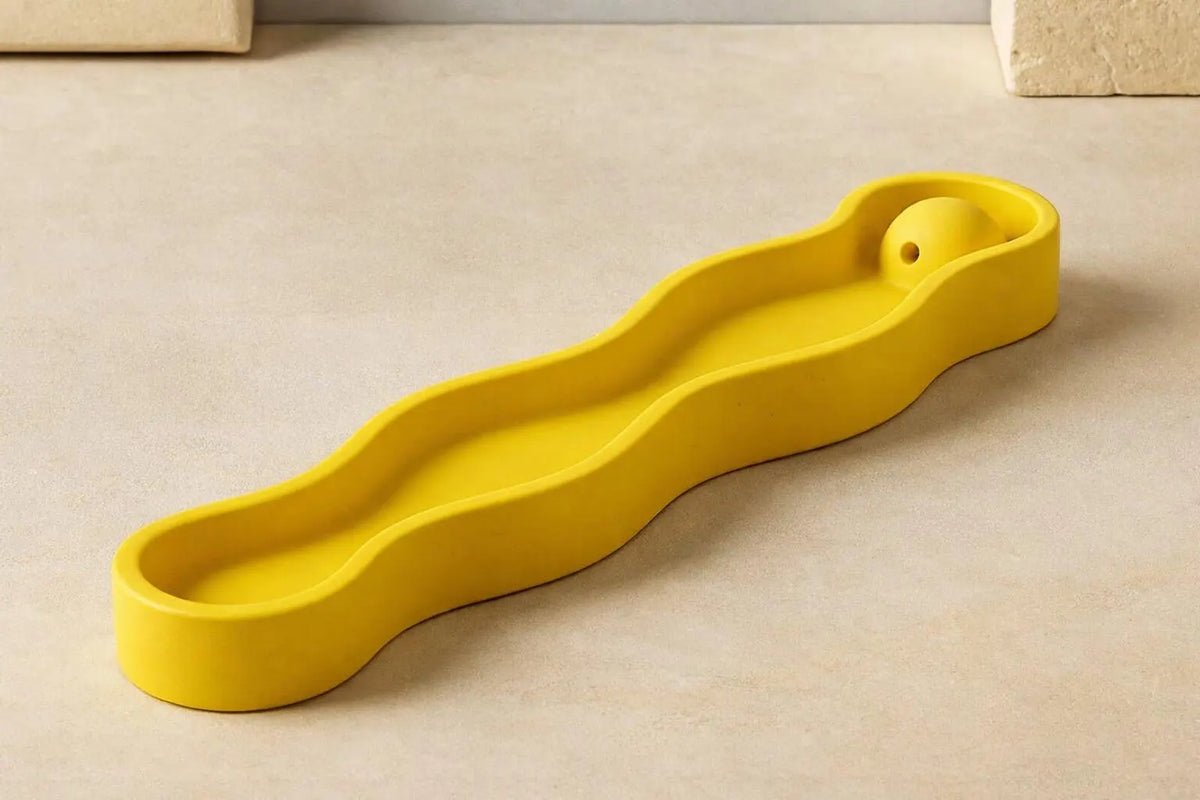 Minimalist Eco Ceramic Resin Incense Holder: Handmade Modern Meditation Altar Decor