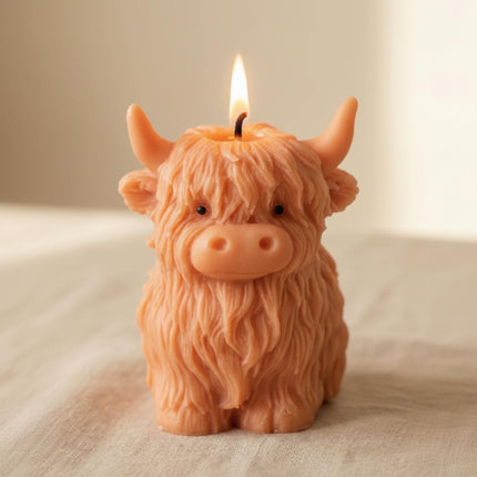 Highland Cow Candle – Handmade Sculptural Decorative Soy Candle