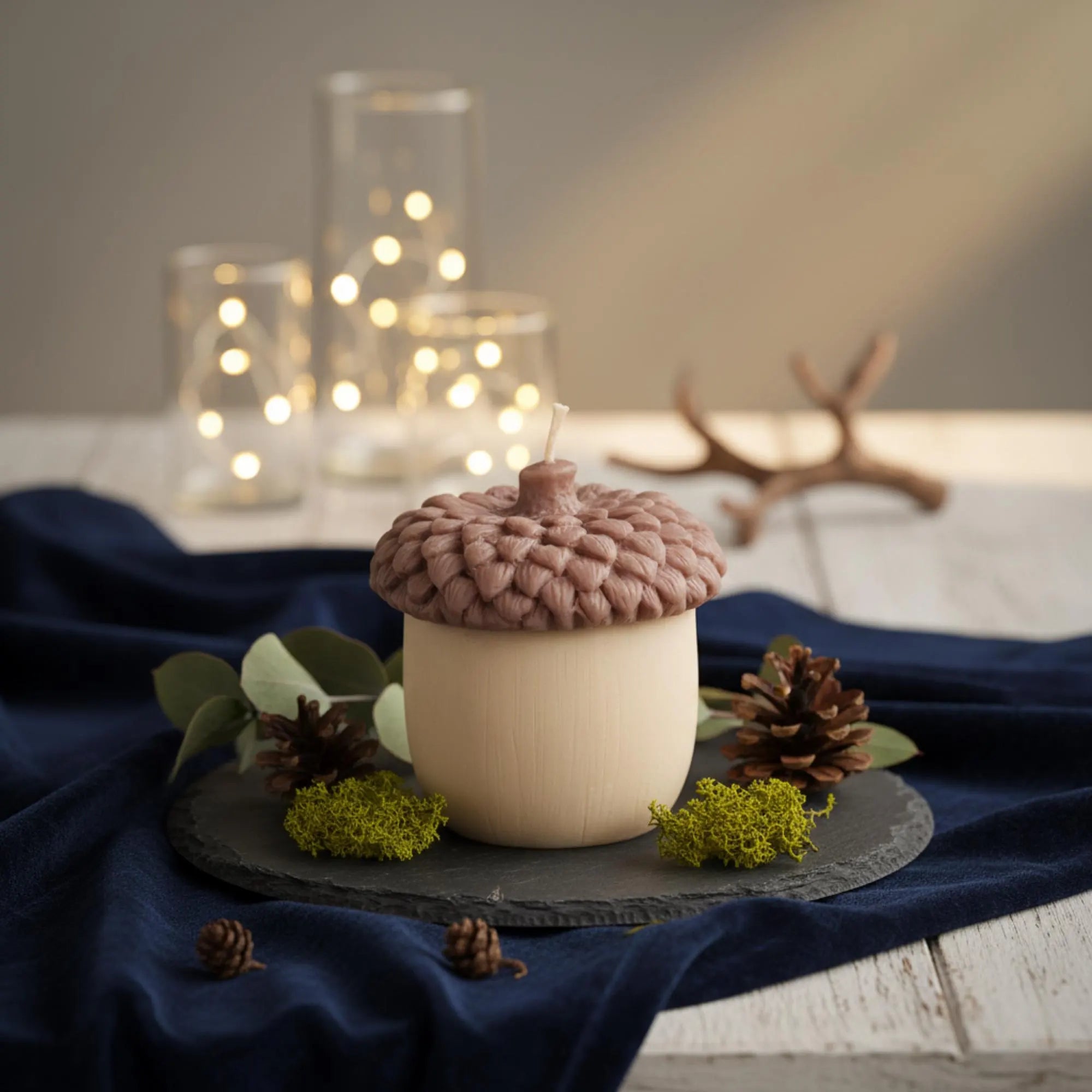 Acorn Shaped Soy Wax Candle — Large Sculptural Fall Decor, Autumn Centerpiece & Housewarming Gift