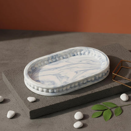 Oval Concrete Marbled Tray