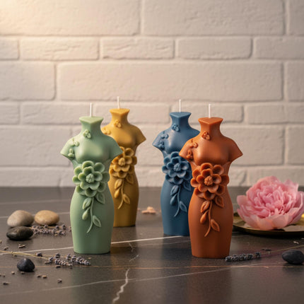 Goddess Bust Candle - Handmade Soy Wax Decorative Sculpture