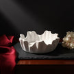 Wavy Tray – White Eco Ceramic Resin Bowl – Handmade Minimalist Decorative Dish