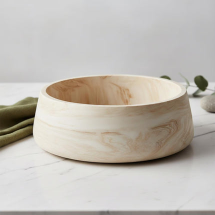 Marbled Ceramic Resin Bowl – Handmade Decorative Centerpiece Dish - lit candle