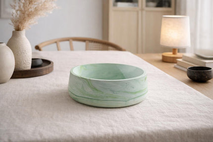 Marbled Ceramic Resin Bowl – Handmade Decorative Centerpiece Dish