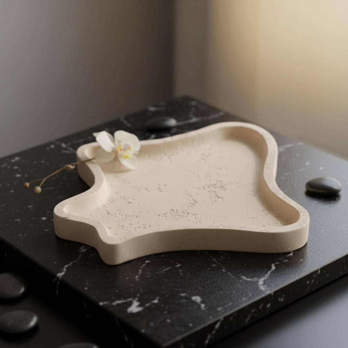 Wavy Resin Tray, Japandi Handmade Jewelry Display