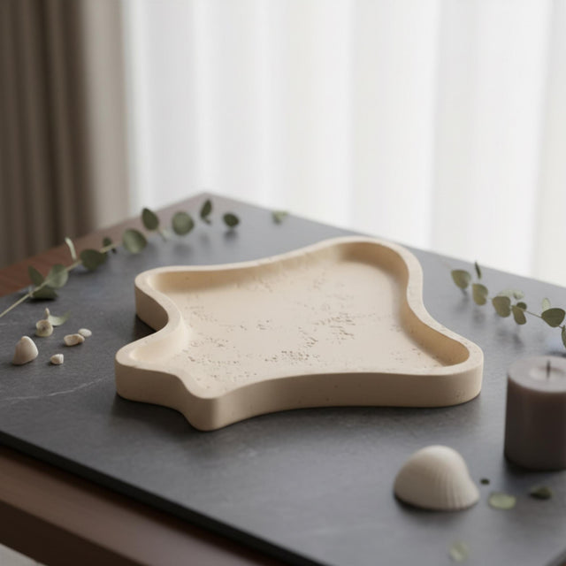 Wavy Resin Tray, Japandi Handmade Jewelry Display
