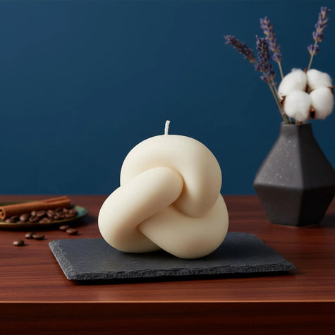 Cylindrical Candle, handmade candle, pillar candle, soy wax candle, gift for her, gift for mom, aesthetic candle, Candle, wedding decor, bridal shower decor, wedding table decor, wedding centerpiece, knotted candle