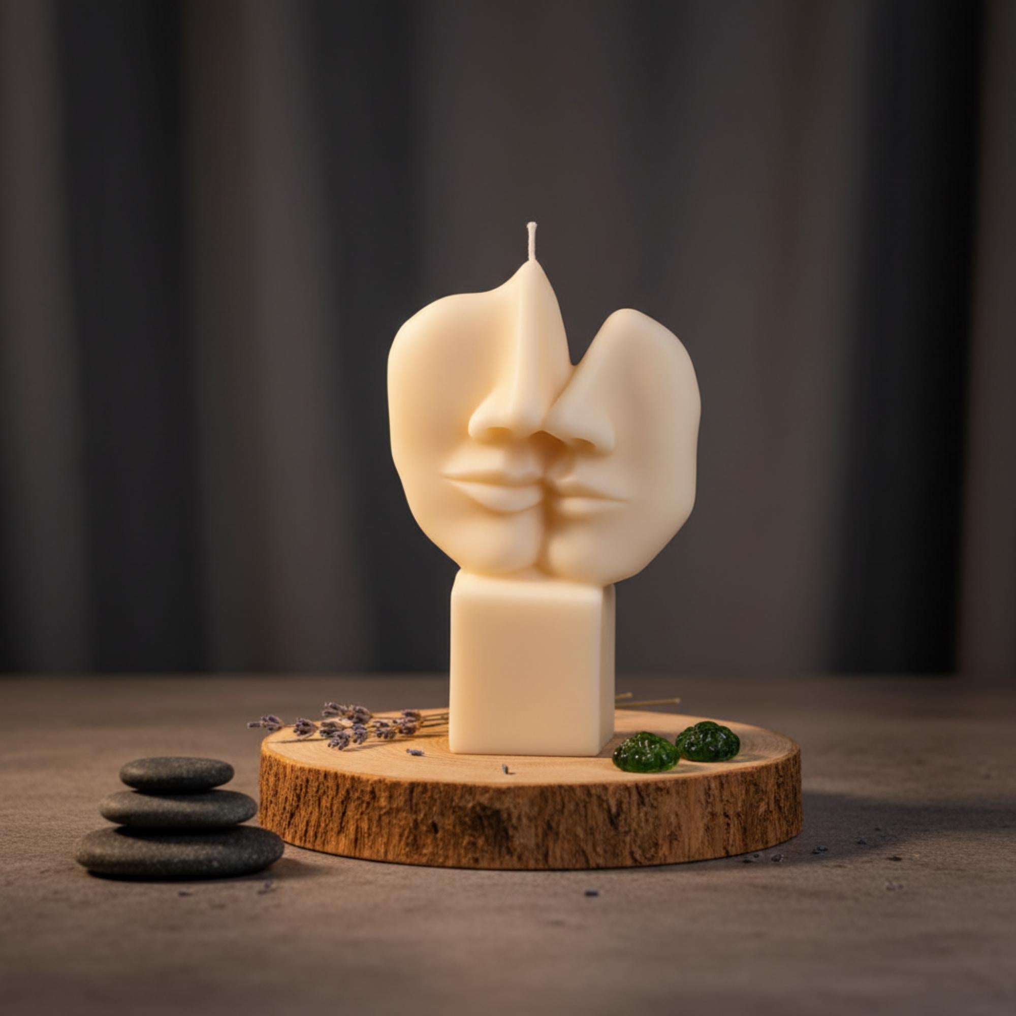 Abstract Face Candle