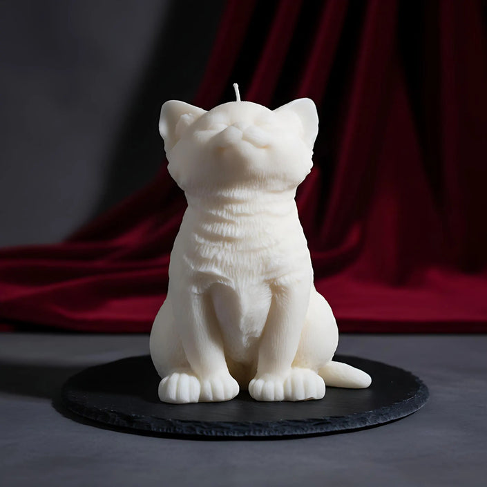 cute cat candle, handmade soy candle, adorable animal candle, sculptural candle, decorative candle, woodland animal candle, natural soy wax candle, eco friendly candle, gift for cat lovers, gift for her candle