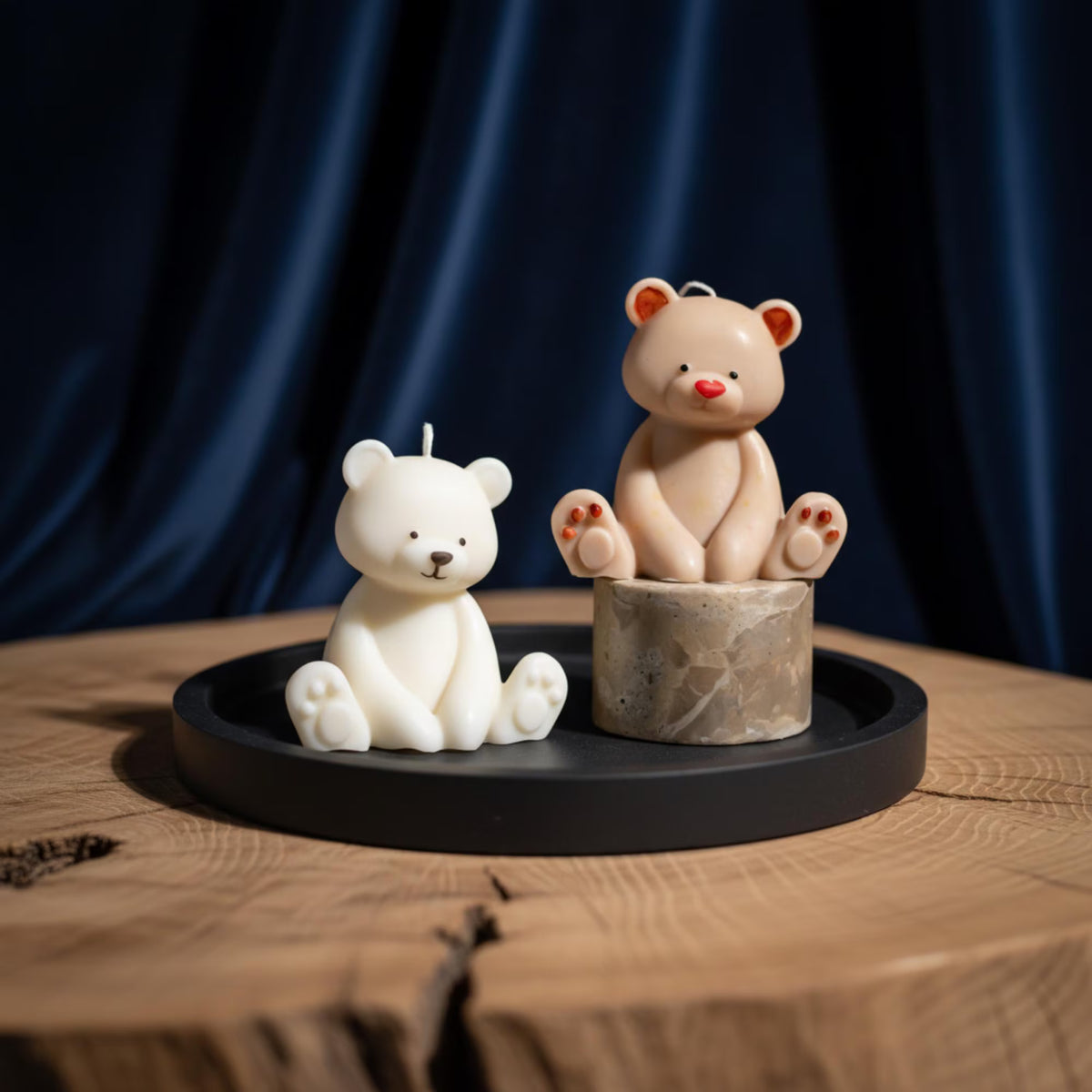 Teddy Bear Soy Wax Candle — Vegan Nursery Decor Candle & Baby Shower Gift, Pastel Sculptural