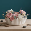 Wavy Tray – White Eco Ceramic Resin Bowl – Handmade Minimalist Decorative Dish
