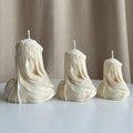 Veiled lady soy wax candle — close-up detail