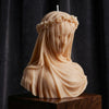 Extra Large Veiled Lady Sculptural Candle soy wax candle — scale view