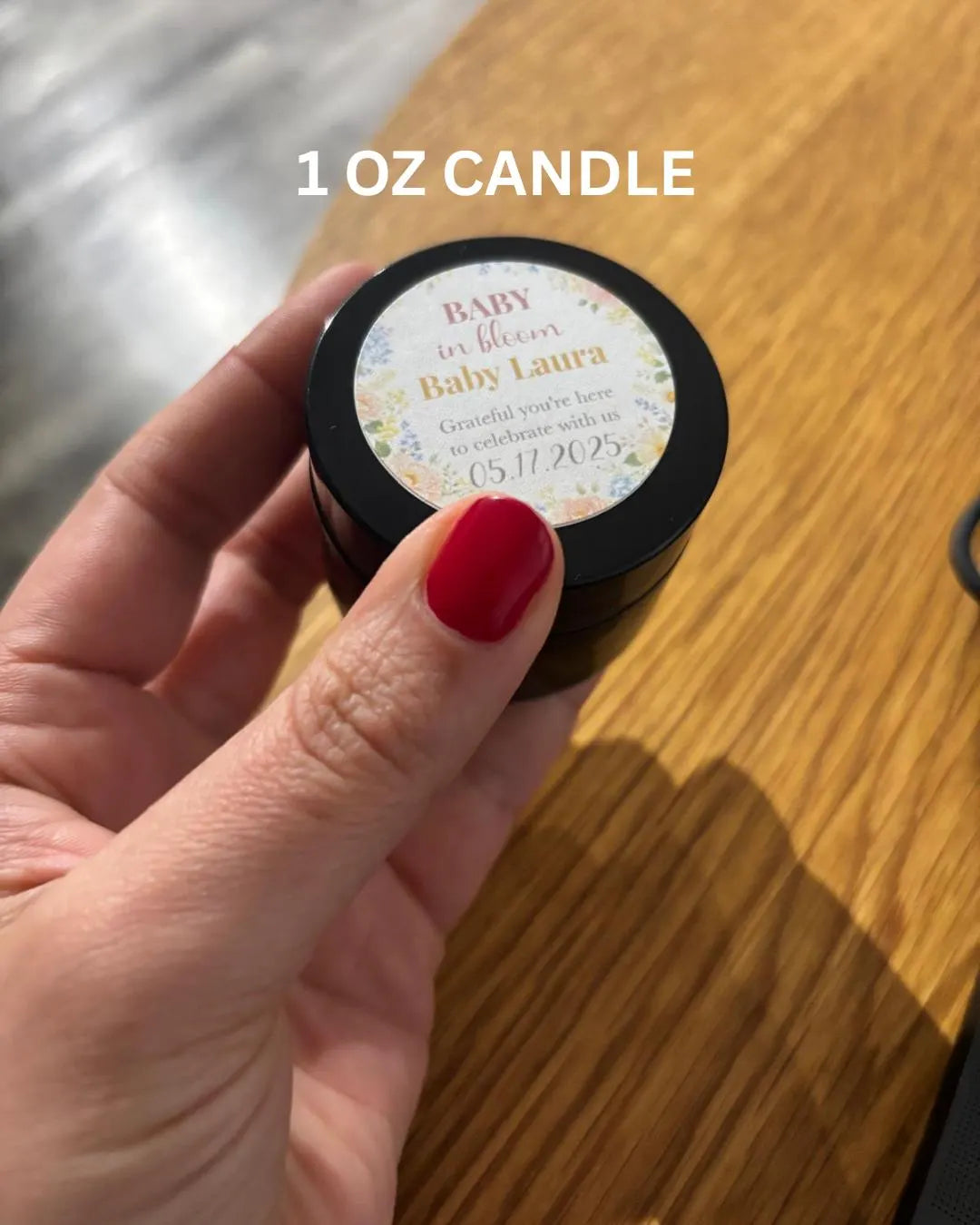 Personalized Baby Shower Candle Favors Set — 1oz Botanical Soy Wax, Any Theme, Gender Neutral