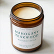 8oz wickless Mahogany Teakwood soy candle in amber glass jar — Votive Candle Co.