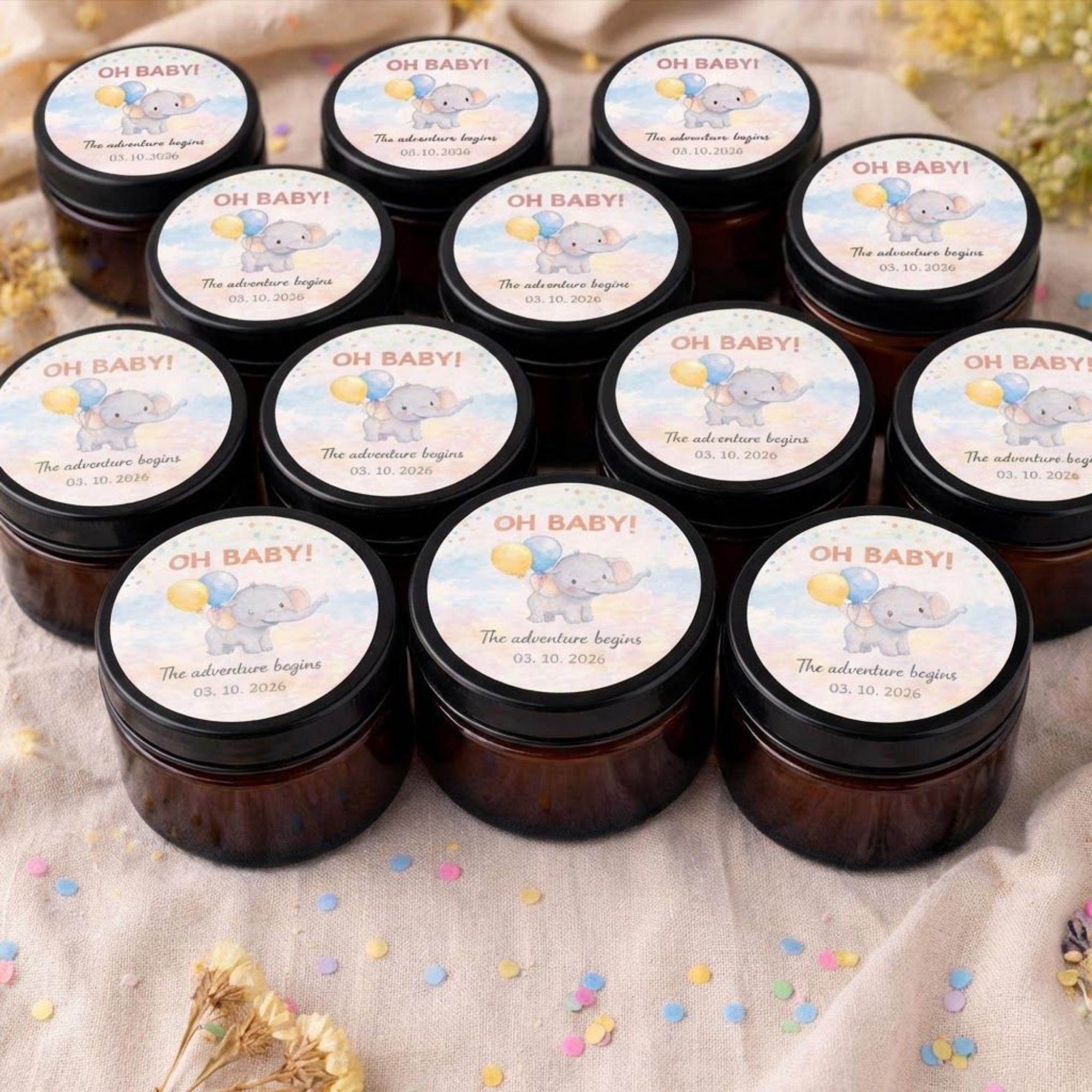 Bulk Baby Shower Candle Favors — 1oz Soy Wax, Personalized Custom Label, Gender Neutral