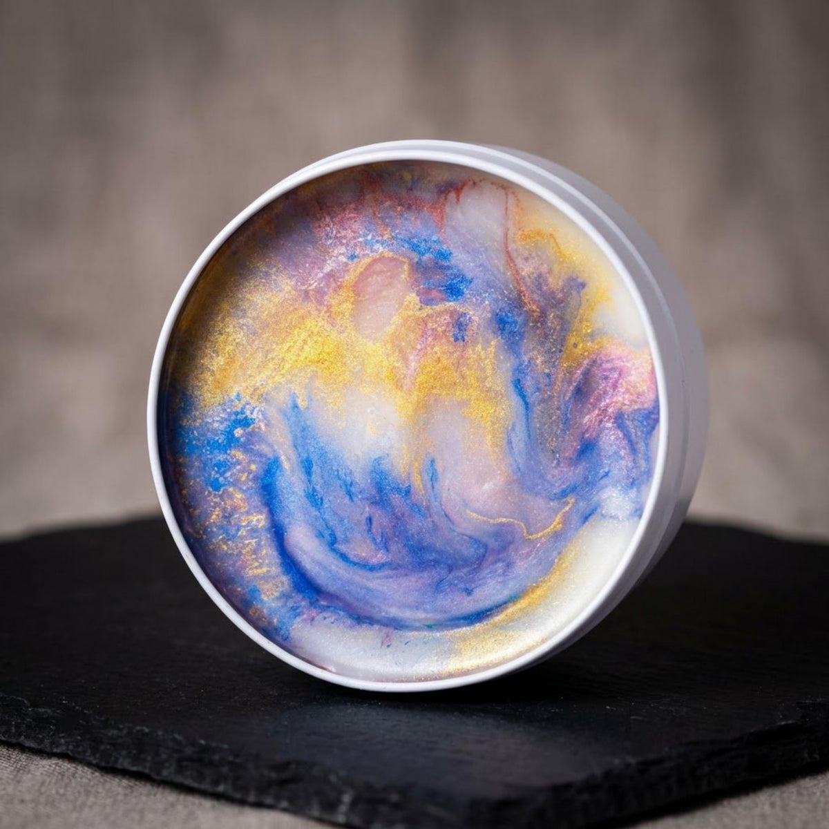 Flameless Candle, Wickless Natural Soy Wax Candle, 4 oz Luxury Mineral Swirl, Handmade, Strong Scent, Non Toxic Home Fragrance