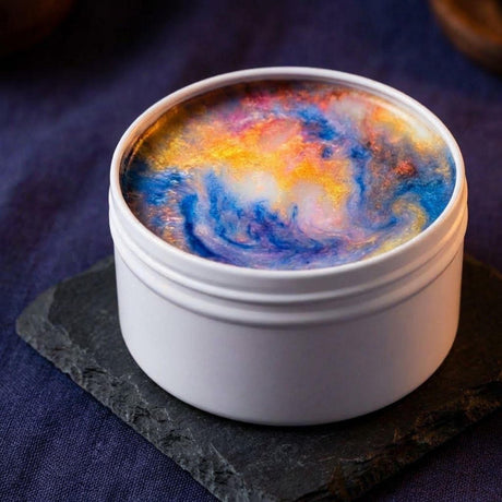 Flameless Candle, Wickless Natural Soy Wax Candle, 4 oz Luxury Mineral Swirl, Handmade, Strong Scent, Non Toxic Home Fragrance