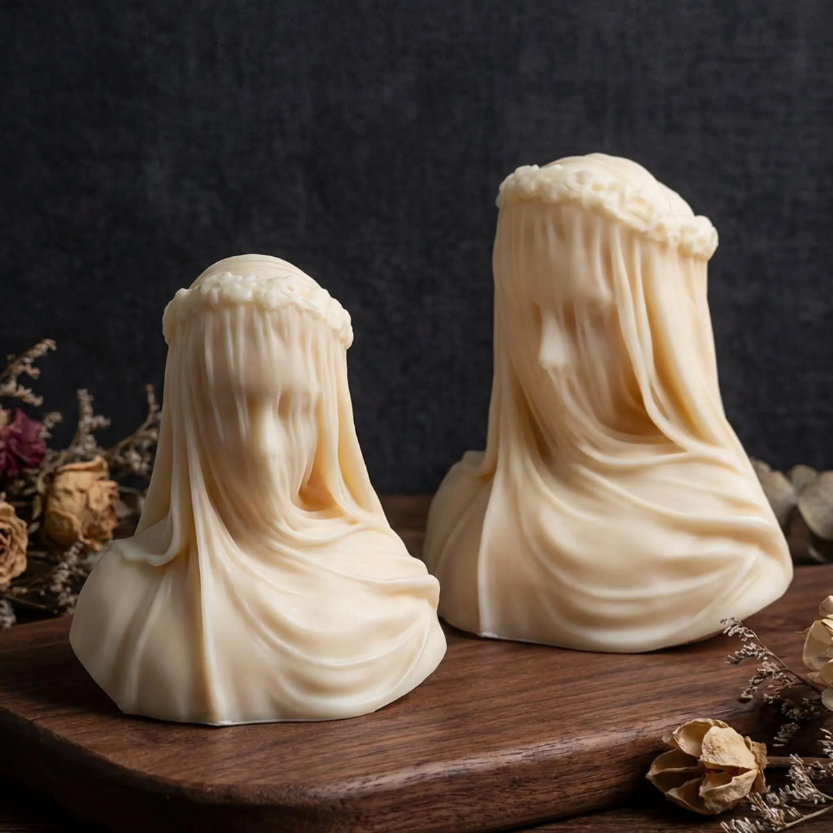 Veiled lady soy wax candle — styled display