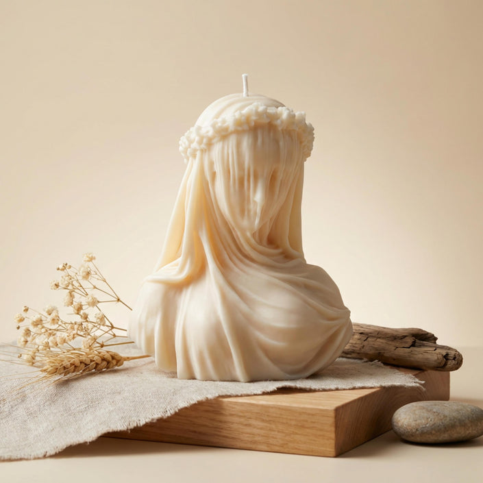 huge-veiled-lady-sculptural-candle-soy-wax-sculpture-elegant-bust-candle-mystical-home-decor-artistic-gift-for-her-statement-ornament