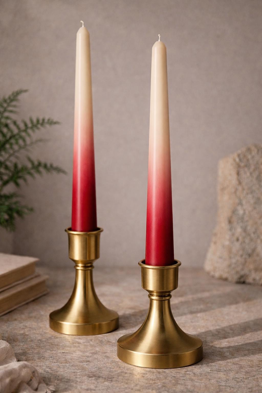 Taper Candle, Ombre Decorative Soy Wax Large Candle
